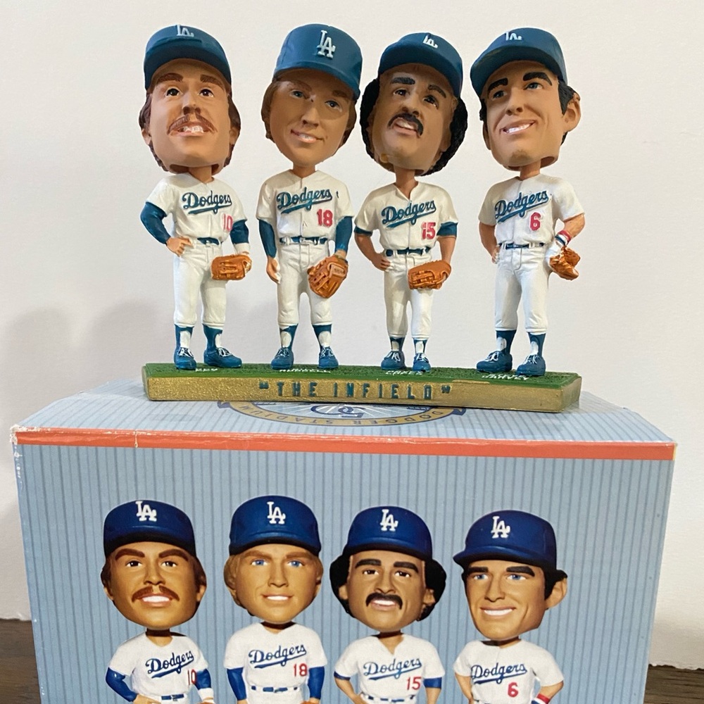 Dodgers “The Infield” Quad Bobblehead Set - Cey, Russell, Lopes, Garvey.